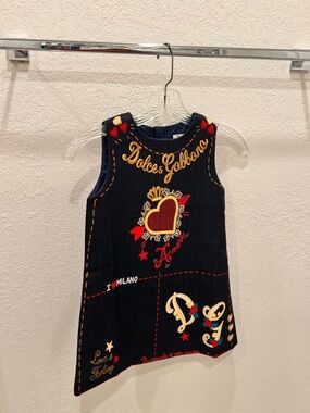 Black Girl Dress with Heart and other Appliqués